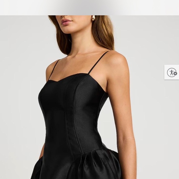 Express Black Satin Midi Dress - Picture 2 of 12